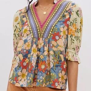 NWT Anthropologie Bl^nk London Floral Top